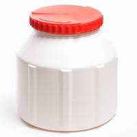 Weithalsfass 6 Liter Wasserdicht Kunststoff Weiß Deckel Rot