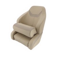 Hochwertiger Bootssitz mit Flip-Up, beige, schwarz-rot, schwarz-weiß Marine-Kunstleder & Marine-Polsterschaum