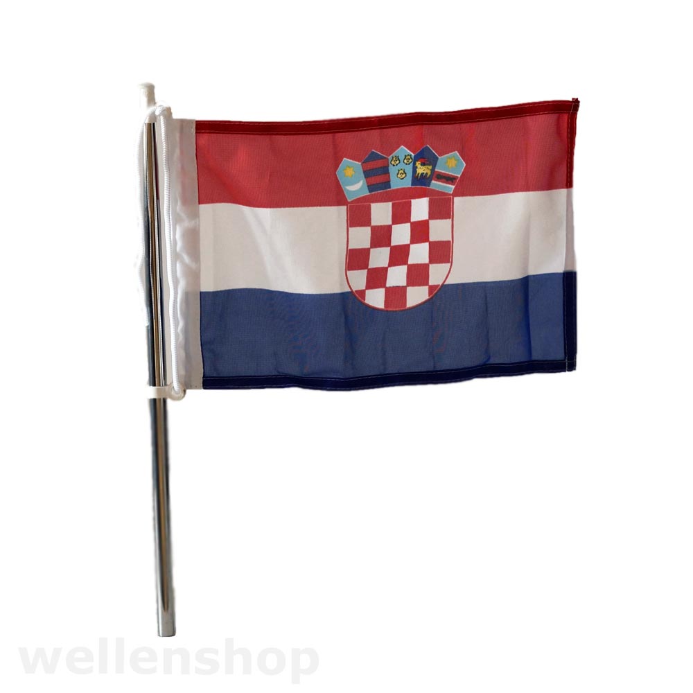 Versandkostenfrei robuster Flaggenstoff Gastlandflagge Kroatien bis 30cm