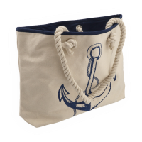 Maritime Strandtasche aus Baumwolle mit Anker-Motiv, aus Baumwolle blauer oder roter Anker 2