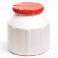 Weithalsfass 12 Liter Wasserdicht Kunststoff Weiß Deckel Rot