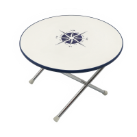 maritimer Bootstisch weiß, rund oder eckig, Aluminium Tischbeine, klappbar für Caravan
