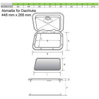 Decksluke Bootsluke Luke Boot 44,8 x 26,8 cm fenster Bullauge ausstellfenster Kunststoff begehbar