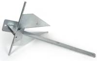 Plattenanker / Danforth Anker 4 kg Stahl verzinkt + Ankerleine mit Kettenvorlauf 30 m